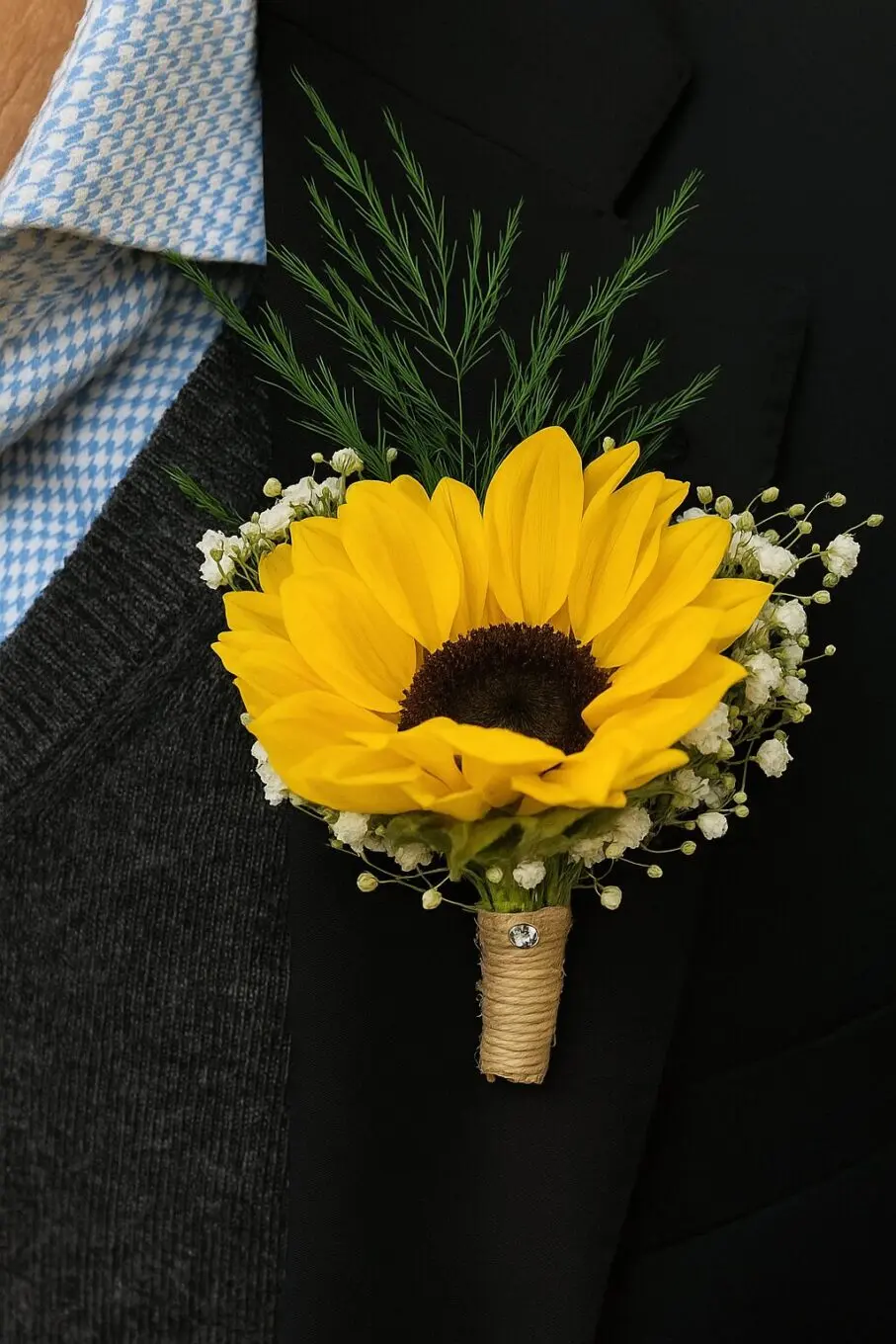 boutonniere sunrise boutonniere sunrise 20250707 1348 elegant sunflower boutonniere remix 01jzk3aj9fehzakqbjyr8w52tp