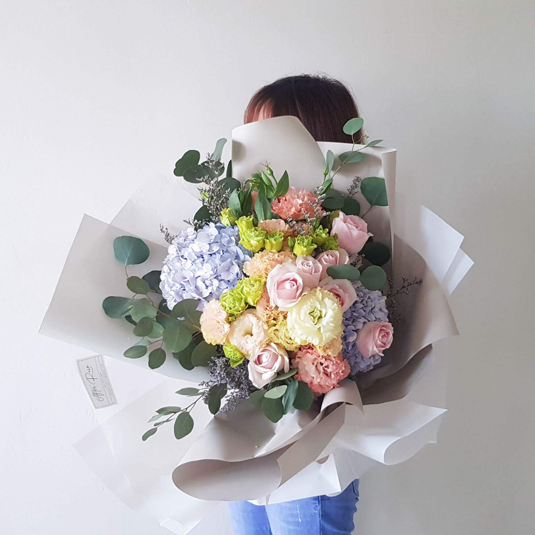 triple fresh flower bouquet wrap